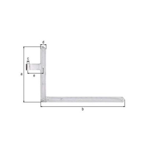 Torwinkelband 400x600x40x105mm STA galv.verz.d.pass.li.unten 5mm GAH