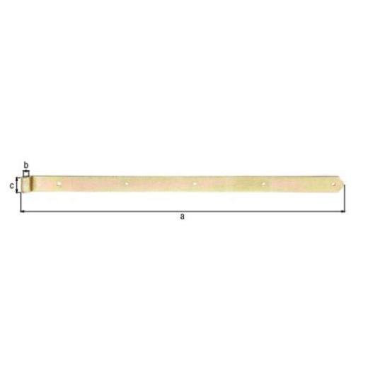 Ladenband L.800x13x40mm S.5mm STA galv.verz.d.pass.D.13mm rd GAH
