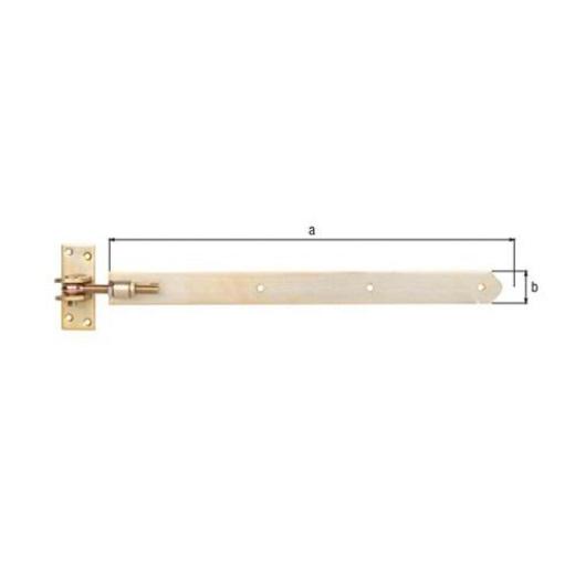 Ladenband B.40mm L.460x40mm S.5mm STA galv.verz.d.pass.verstellb.um 30mm GAH