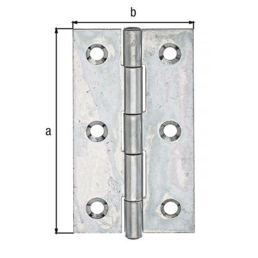 Scharnier H.82mm B.45mm S.1,25mm STA sdmverz.schmal GAH | 20 Stück