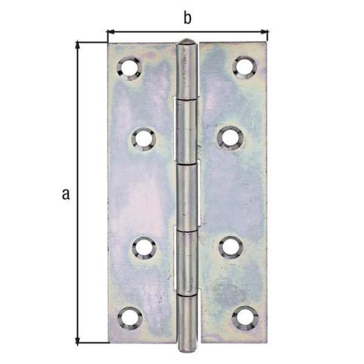Scharnier H.100mm B.49mm S.1,25mm STA sdmverz.schmal GAH | 10 Stück