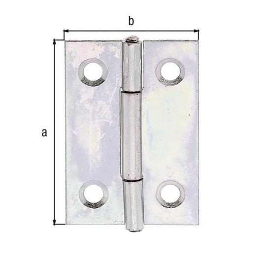 Scharnier H.38mm B.26mm S.0,75mm STA sdmverz.schmal GAH | 50 Stück