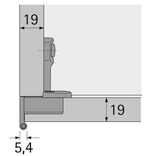 HETTICH - Grundscharnier Selekta Pro 2000 vorliegend,halb vorliegend Auflage 16mm vern.