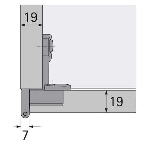HETTICH - Grundscharnier Selekta Pro 2000 vorliegend,halb vorliegend Auflage 11mm vern.