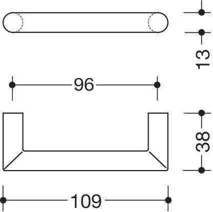 Möbelgriff 562.13B96 PA 90 tiefschwarz ma 96mm D.13mm HEWI
