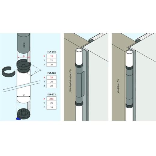 Fingersch.FSA 8800 L.1755mm f.2 Segmente,Bands.Band-D.22mm S22,farblos elox.EV1