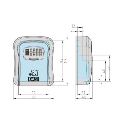 Schlüsselsafe mit Zahlenschloss | SSZ 200 - Schwarz/Gelb