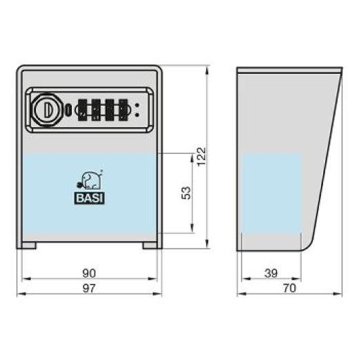Schlüsselsafe mit Zahlenschloss | SSZ 350 - Edelstahl