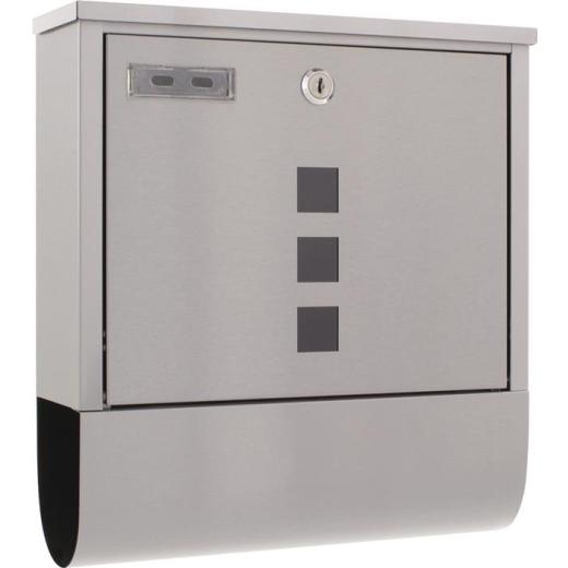 Briefkasten Costa H.305mm B.335mm T.100mm grau VA DIN C4 ROTTNER