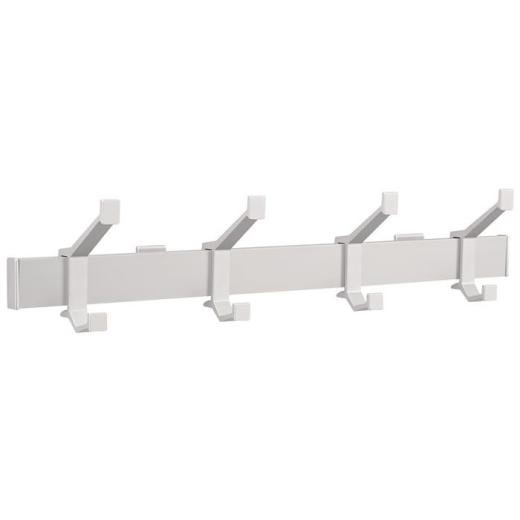 Wandgarderobe Alu.F1 ma silber 4 Hut-/Mantelhaken L.570mm