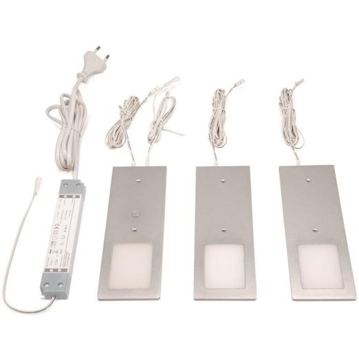 Anbauleuchte Planar L neutralweiß 24V DC 3x3 W Rahmenfarbe Aluminum L&S