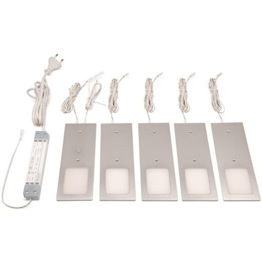 Anbauleuchte Planar L neutralweiß 24V DC 5x3 W Rahmenfarbe Aluminum L&S