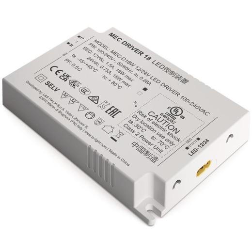 LED Konverter 100-240 V/AC 12+24V DC L.110mm 18 W weiß glatt L&S