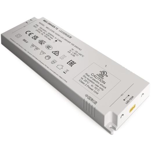 LED Konverter 100-240 V/AC 12+24V DC L.210mm 60/72 W weiß glatt L&S