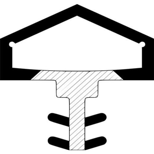 Zimmertürdichtung ADTP-401-2K Nut 4mm 12mm weiß m.2 Komponenten Pro L.25m GFA