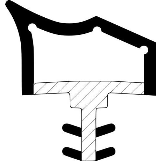 Zimmertürdichtung ADTP-433-2K Nut 4mm 12mm weiß m.2 Komponenten Pro L.5m GFA
