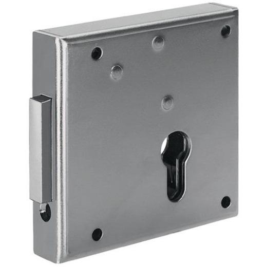 AMF - Gittertor-Riegelschloss 100 DIN re.PZ aufliegend 65mm