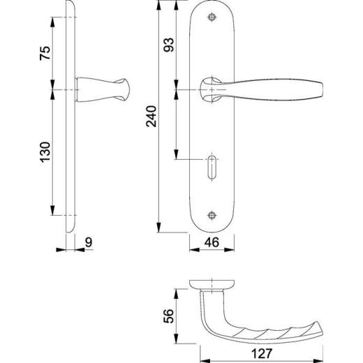 Hoppe Langschild New York | Aluminium OB