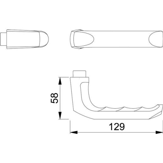 Hoppe Türdrückerlochteil London 113H Alu.F1/naturf.4-KT.10mm DIN L/R Hoppe