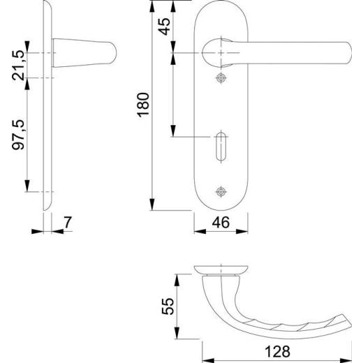 Hoppe Kurzschildgarnitur Tôkyô Aluminium (F1) BB