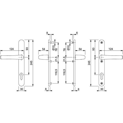 Hoppe Profiltürgarnitur Tôkyô Aluminium (F9016/verkehrsweiß) PZ