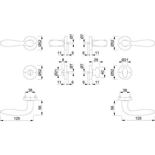 Hoppe Rosettengarnitur Genova | Messing massiv (F45-R) WC