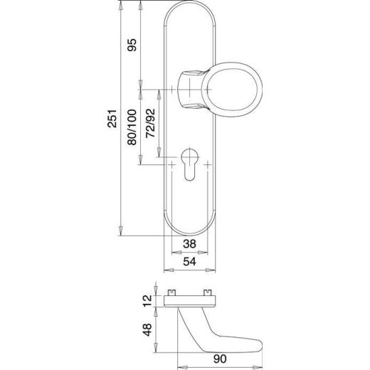Schutzgarnitur METIS 8741/0272 VA EST 72mm 35-45mm EDI