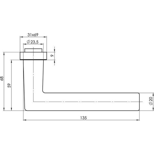 OGRO Feuerschutzdrückerlochteil 8906 ALU FS 9 mm Alu.F1 ger.4-KT.9 mm