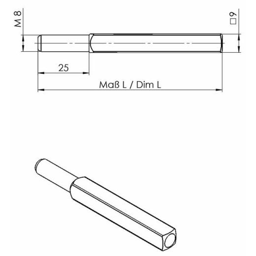 OGRO FS-Wechselstift  115 FS 4-KT.9x75 mm Vollstift