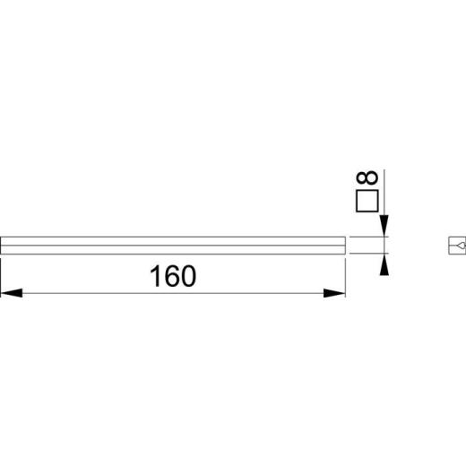 Hoppe VK Profilstift 4-KT.8x160mm Fe verz.2-tlg.Hoppe