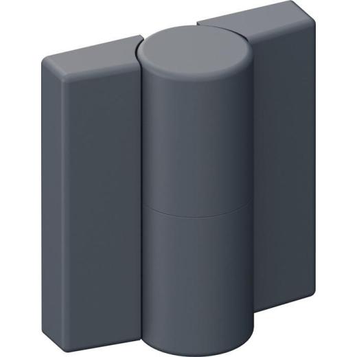 HEWI Scharnier DIN links H.52 mm B.47 mm PA m.Metalleinleger anthrazitgrau,ma