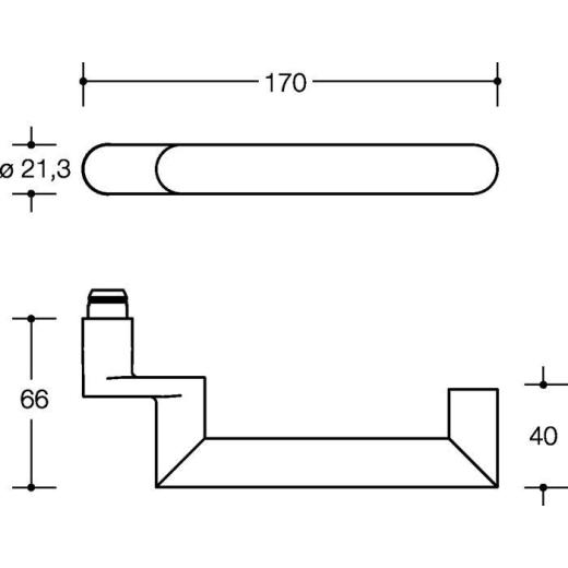 HEWI Rosetten-Drückergarnitur 162PBR01.640 PA 90m PZ TS 38,1-48,0 mm
