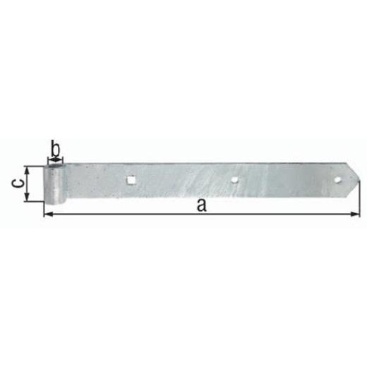 Ladenband B.40mm L.500x40mm S.5mm STA TZN D.13mm rd GAH