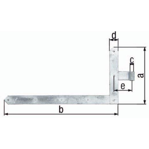 Torwinkelband 600x1000x60x120mm STA TZN li.ob 8mm GAH
