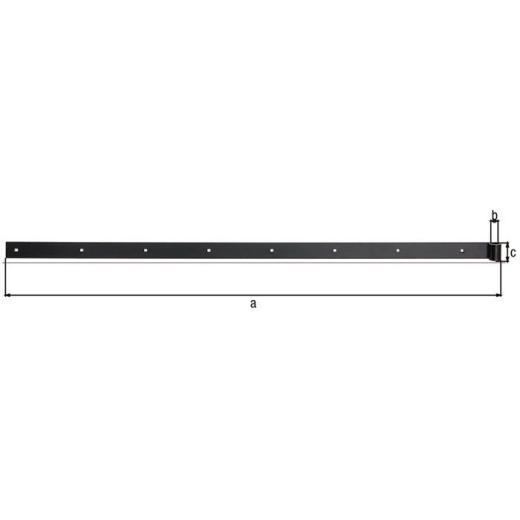 Ladenband B.40mm L.1160mm STA schwarz ku.-besch.ger.GAH | 4 Stück