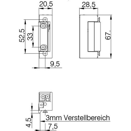 DENI - Elektrotüröffner 20171 6-12 V AC/DC DIN L/R
