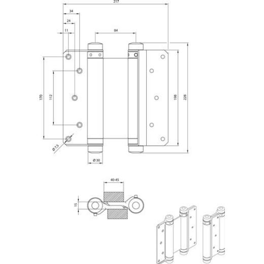 DENI - Pendeltürband STA verz.Gr.42 L.200mm 70kg TS 45-50mm DENI | | 2 Stück