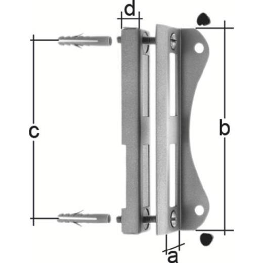 Schlosskastenanschlag Modell 2392 f.40-mm-Schlosskasten verz.DIN L/R GAH