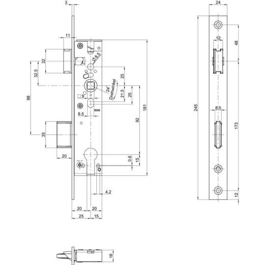 RR-Einsteckschl.B 1314 PZ 24/25/92/10mm DIN L/R STA 270mm BKS