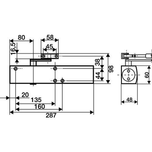 GEZE - Scherentürschließer TS 4000 silber EN 5-7 