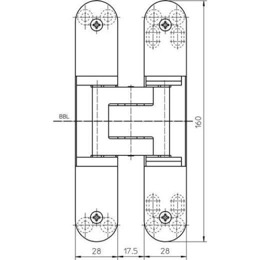 SIMONSWERK - Objektband Tectus® TE 340 3D STA F1-farbig 80kg DIN L/R stu.Tür