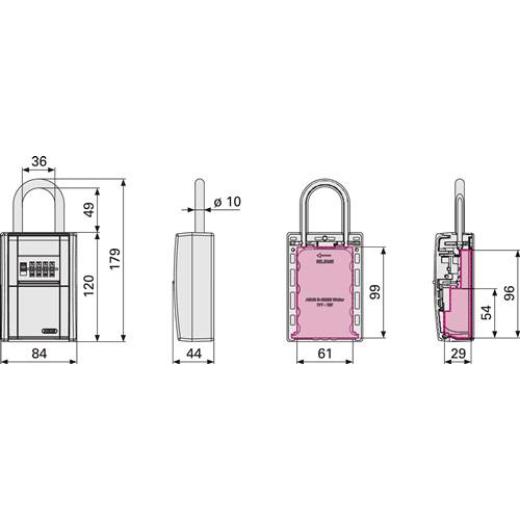ABUS - Schlüsseltresor 797 LED HxBxTmm m.LED Zahlenschl.