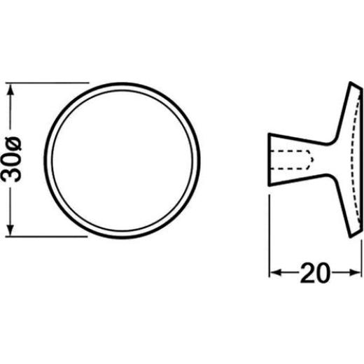 Möbelknopf 3751 Alu-Guss silberf.elox.m.Schraube M4x25mm Hermeta