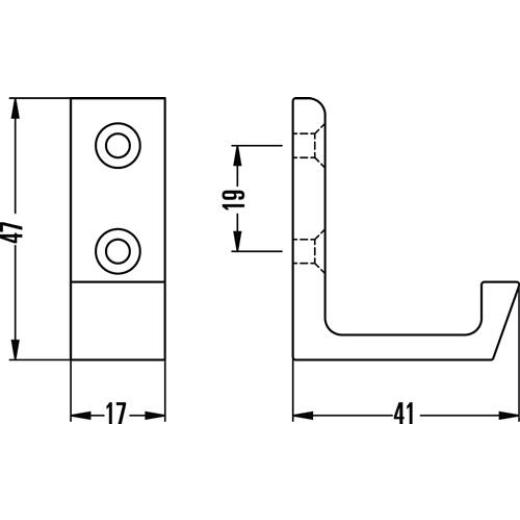 Mantelh.0139 einfach A.41mm Alu.silberf.elox.H.47mm HERMETA