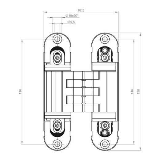 verdecktl.Objektband Hide 3D130-80 Alu.F1 Bandhöhe 130mm Bel.-W.80kg BSW