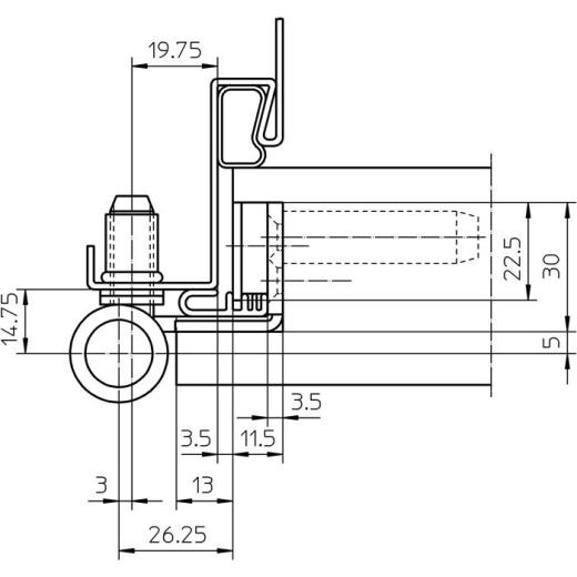 Objektband VARIANT VN 8938/160 U FD VA ma geb.160kg 22,5mm DIN L | 2 Stück