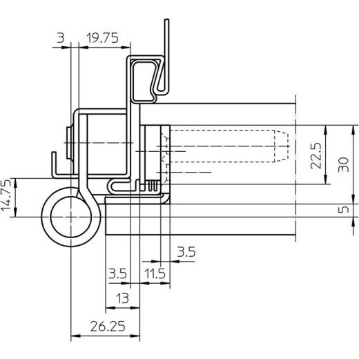 Objektband VARIANT VN 8938/160 U FD VA ma geb.160kg 22,5mm DIN L | 2 Stück