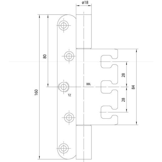 Objektband VARIANT VX 7939 RAL 9005 schwarz ma (SW 107) VA DIN L/R