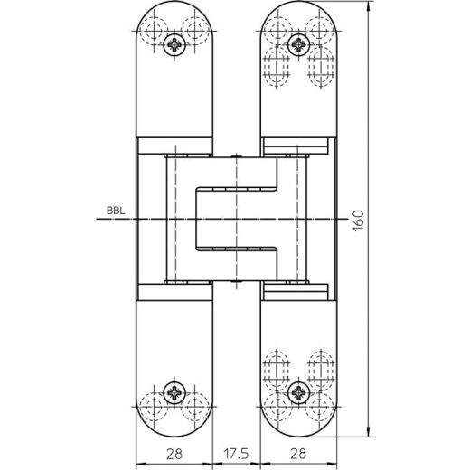 Objektband Tectus® TE 340 3D STA F1-farbig 80kg DIN L/R stu.Tür SIMONSWERK