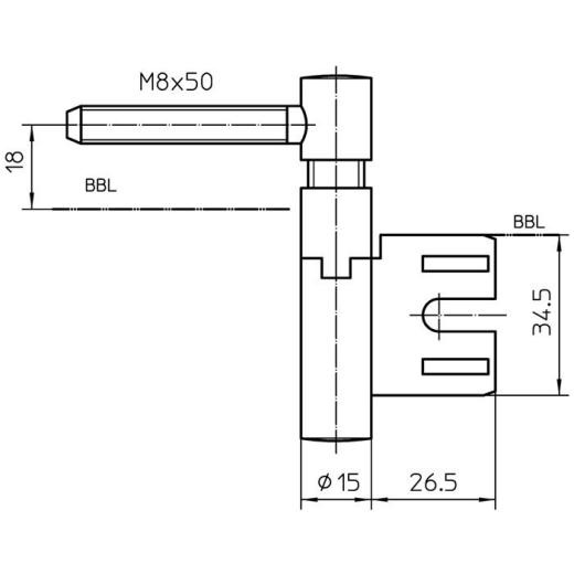 Einbohrband steig.V 8550 steig.vern.40kg DIN L HLT SIMONSWERK